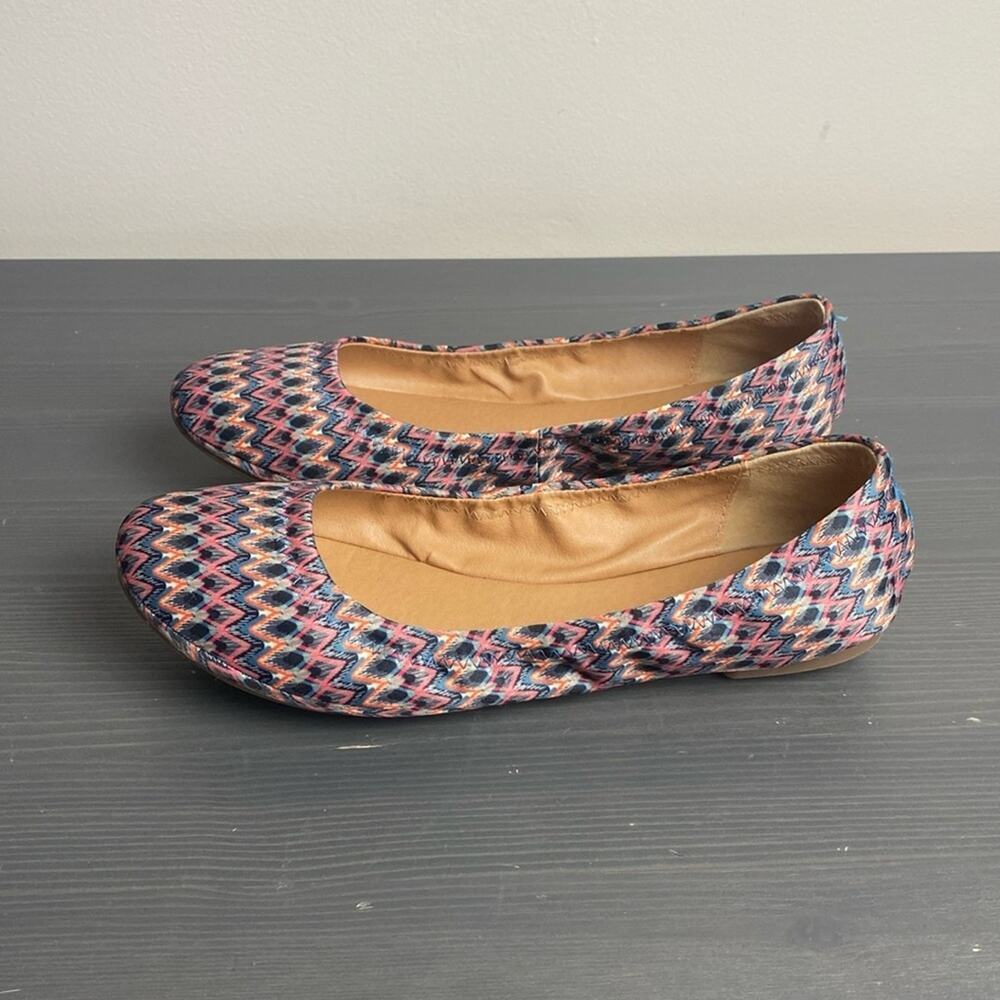 Lucky Brand Echo Ballet Flat Multicolor Aztec Woven Design Size 8‎